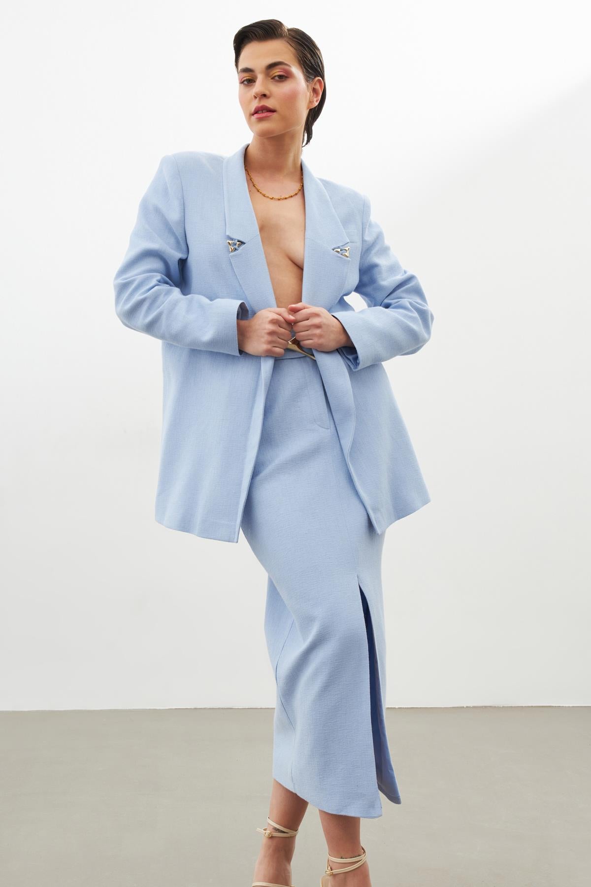 Fashionable And Elegant Skirt Baby Blue