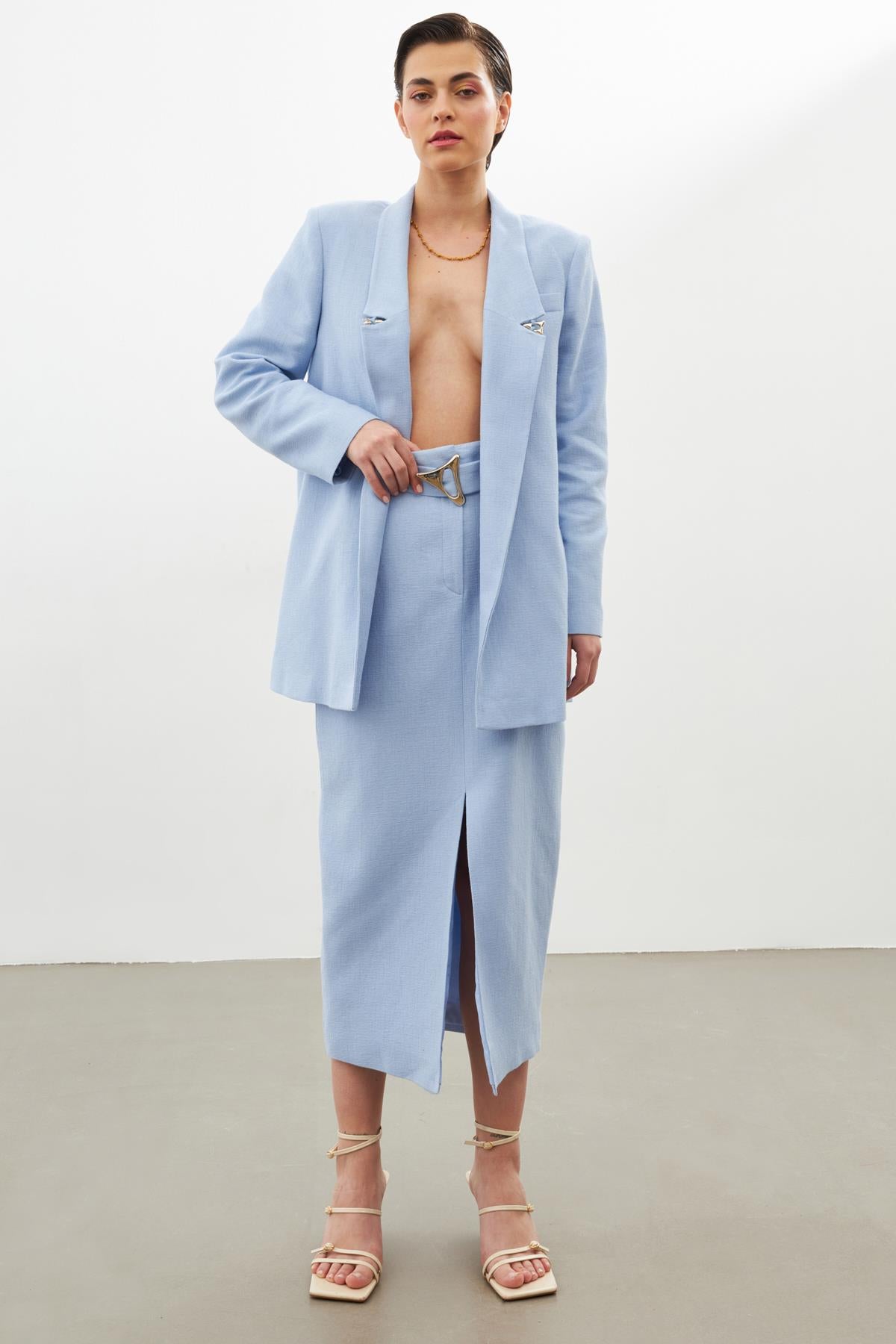 Fashionable And Elegant Skirt Baby Blue