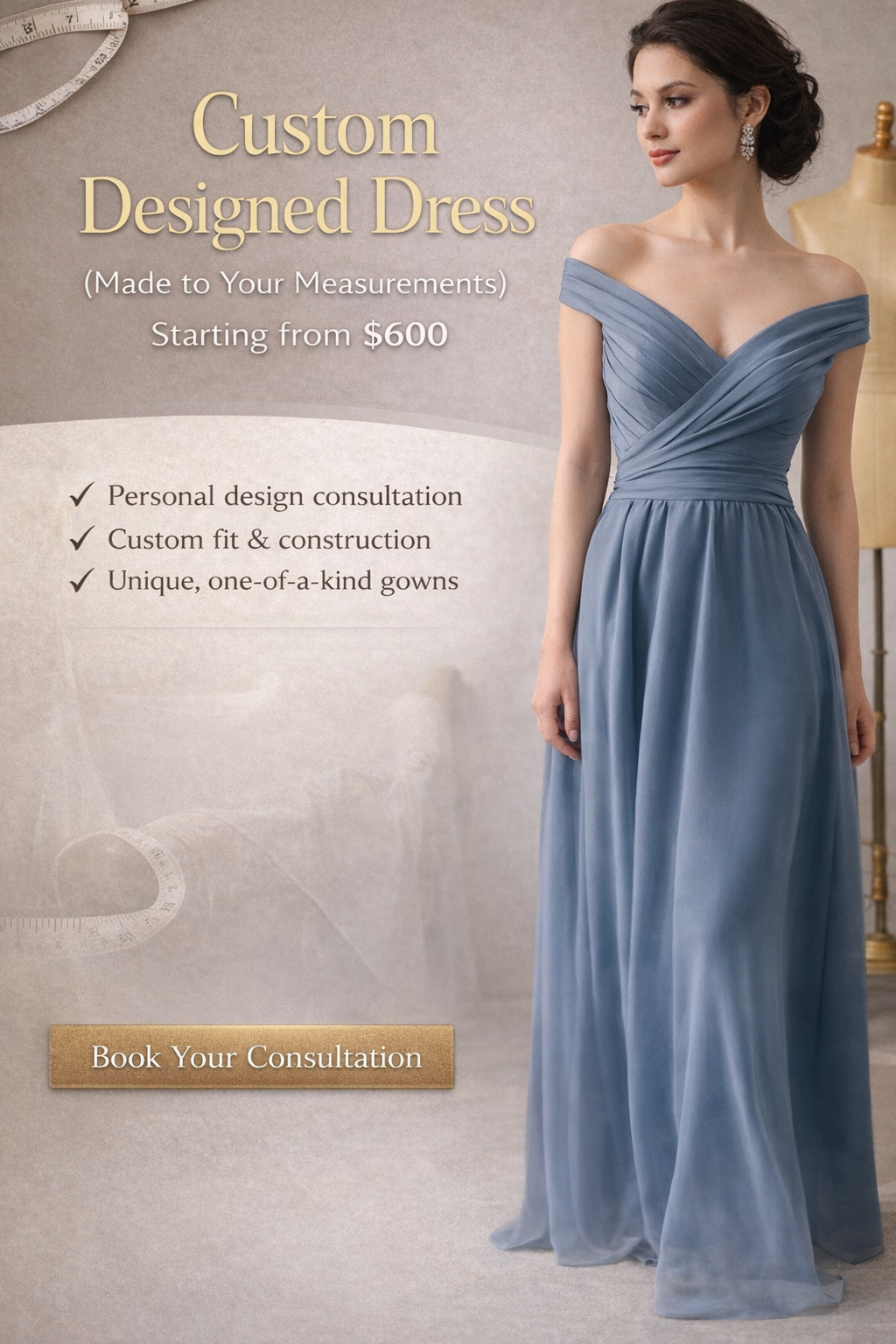 👗 Custom Designed Dress (Made to Your Measurements)
