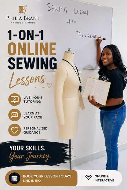 Learn to Sew from Home – Live 1-on-1 Online Lessons PRIVATE