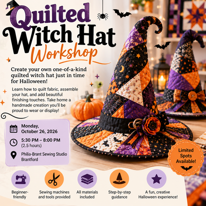 🎃🧙♀️ Quilted Witch Hat Workshop! Hamilton